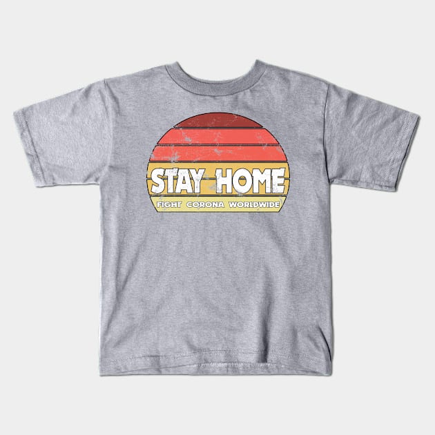 Stay Home Corona Virus Quarantine Home Office Covid-19 Kids T-Shirt by Kuehni